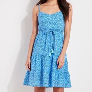 Vineyard Vines Tile Printed Tiered Dress in Ocean Breeze Size 12